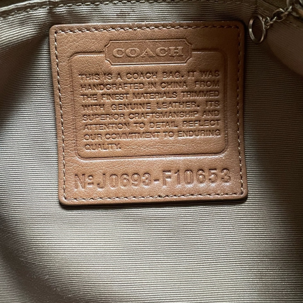 Coach Monogram Metallic Leather & Suede Shoulder Bag. Great colors! - Picture 2 of 8